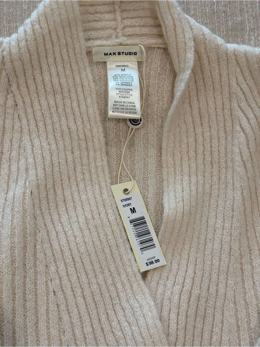 Max Studio Ribbed Wrap Sweater - Picture 2 of 7